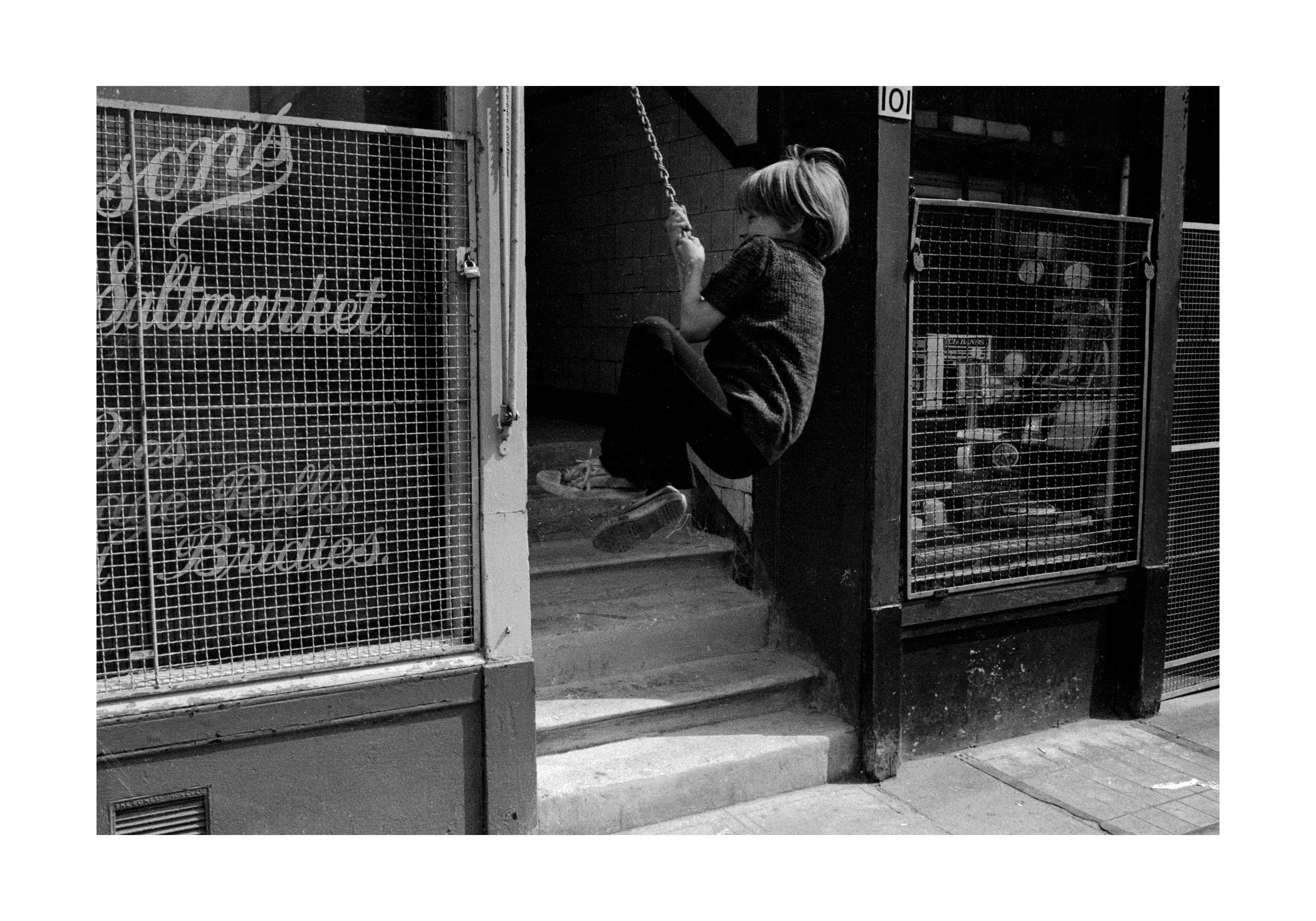 Image of Untitled, from 'Glasgow 1974' (Child on a Swing, Saltmarket) by Hugh Hood