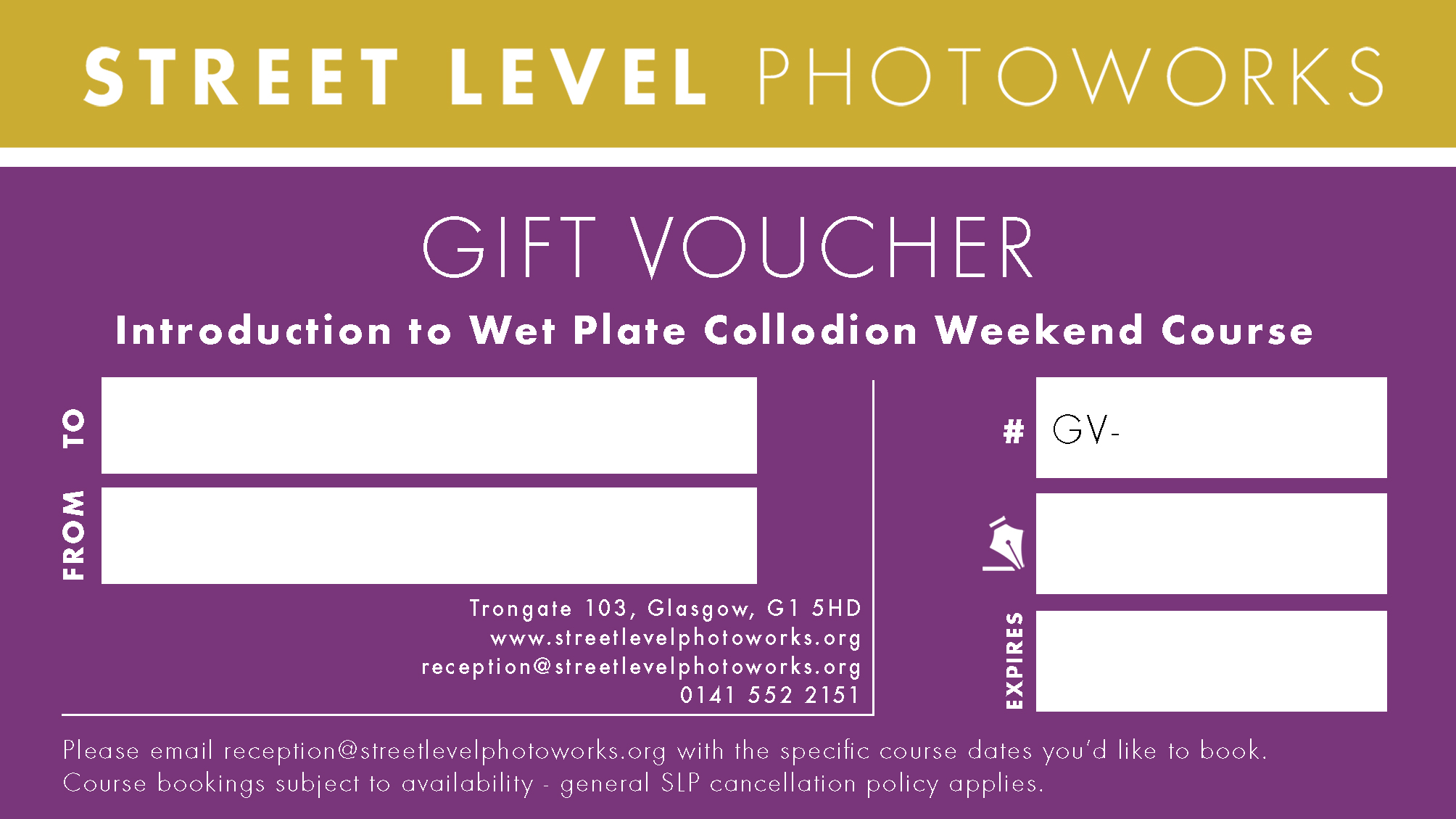 Image of Introduction to Wet Plate Collodion Weekend Course - Gift Voucher  by Street Level Photoworks