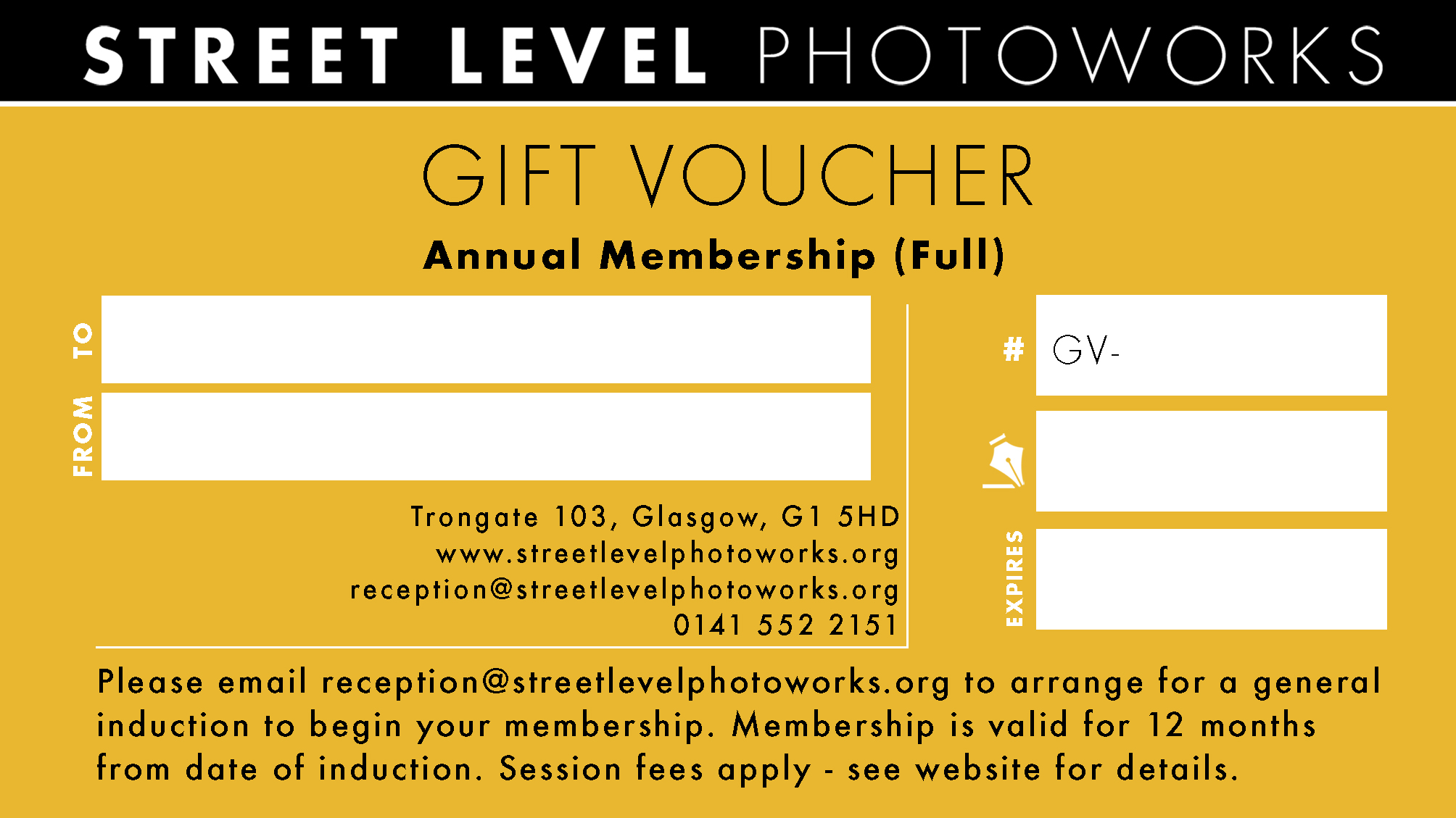 Image of Annual Membership (Full) Gift Voucher by Street Level Photoworks